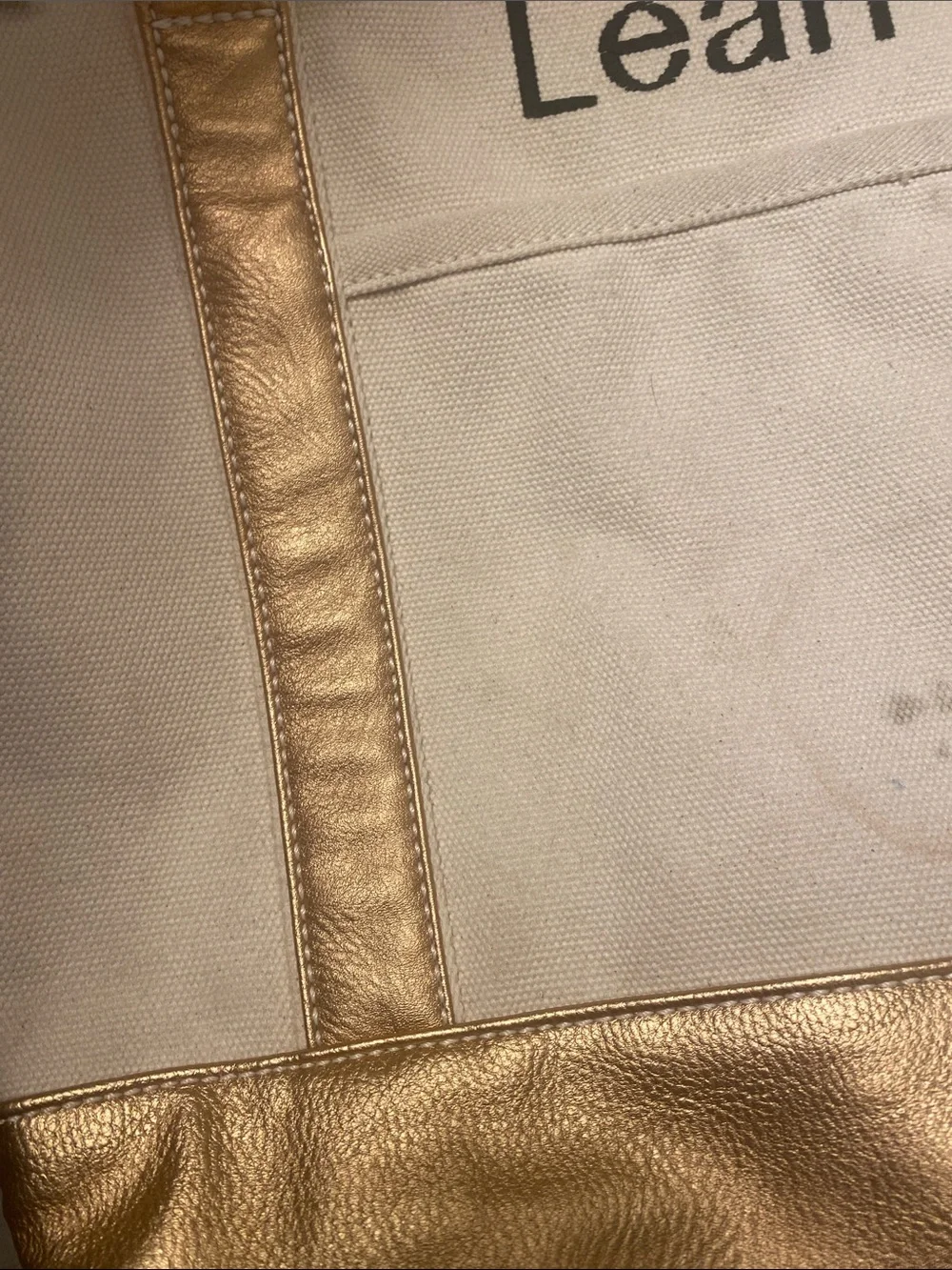 Personalized Canvas Tote with Rose Gold Trim - Leah